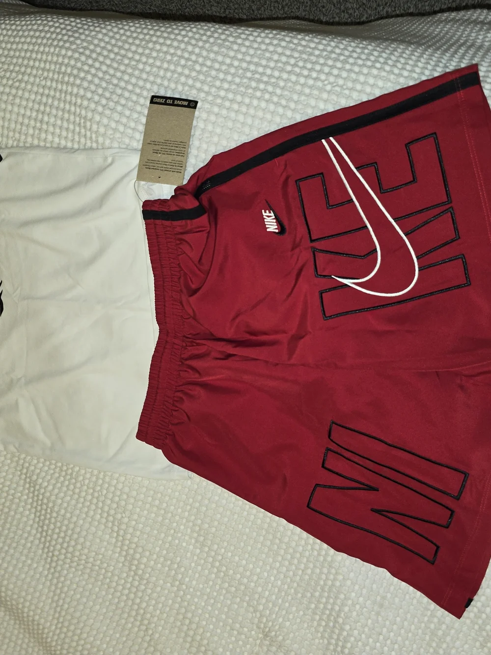 Nike Men’s Red Athletic Shorts with Swoosh Logo
